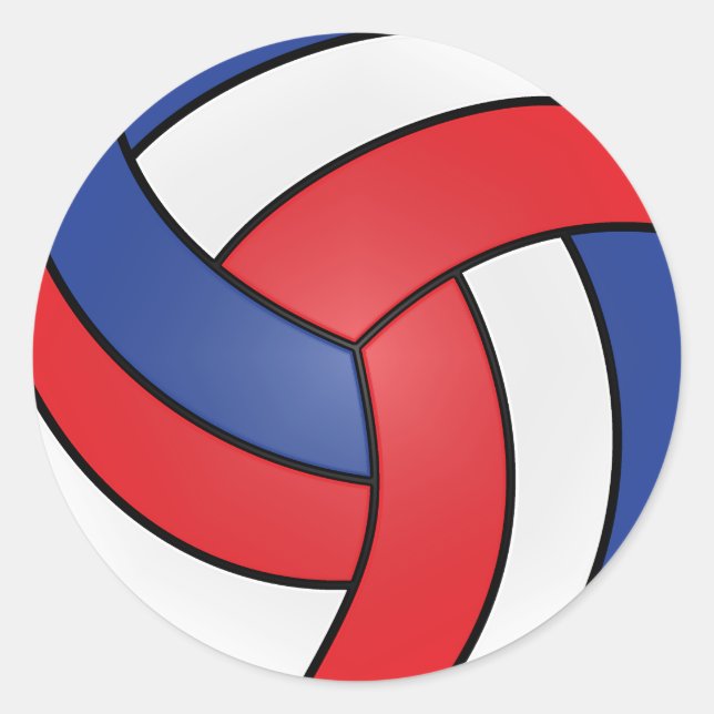 Adesivo Volei Vermelho, Branco e Azul (Frente)