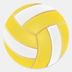 Adesivo Voleibol amarelo, Dourado e branco