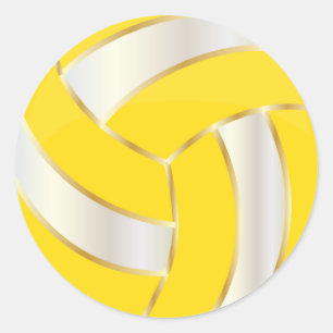 Adesivo Voleibol amarelo, Dourado e branco