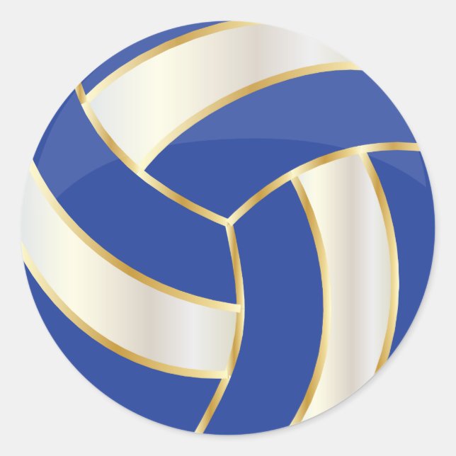 Adesivo Voleibol Azul, Dourado e Branco (Frente)