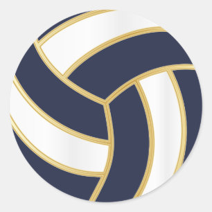 Adesivo Voleibol  Cor de fundo Dourada, branca e fina