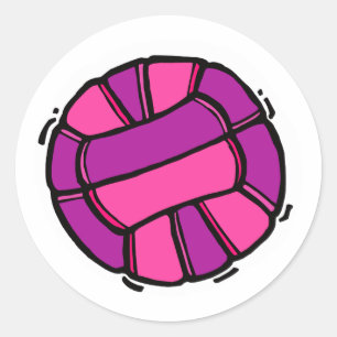 Adesivo Voleibol cor-de-rosa & roxo