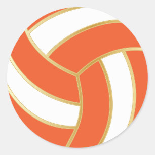 Adesivo Voleibol de laranja, Dourado e branco