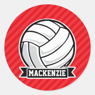Adesivo Voleibol em listras diagonais vermelhas