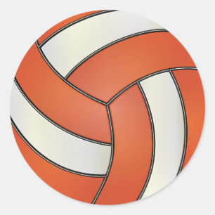 Adesivo Voleibol Laranja e Branco