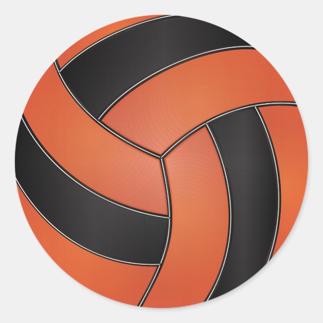 Adesivo Voleibol Laranja e Negro (Frente)