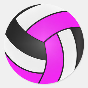 Adesivo Voleibol Magenta, Branco e Negro
