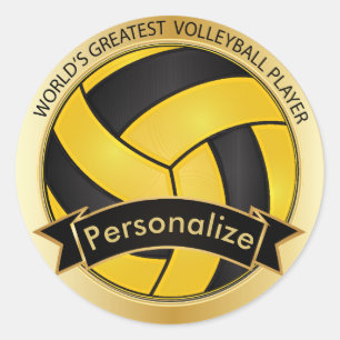 Adesivo Voleibol ouro Amarelo e Negro DIY Name