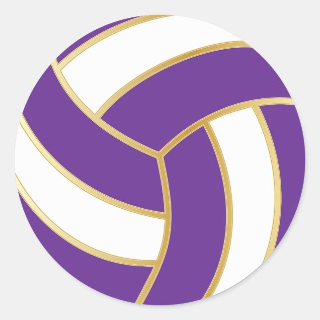 Adesivo Voleibol púrpura, Dourada e branca (Frente)