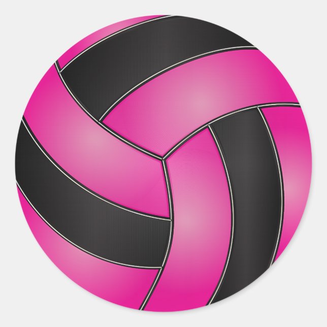 Adesivo Voleibol Rosa Quente e Negro (Frente)