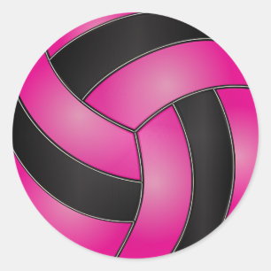 Adesivo Voleibol Rosa Quente e Negro