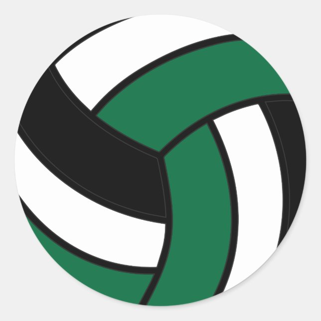 Adesivo Voleibol Verde Escuro e Branco (Frente)
