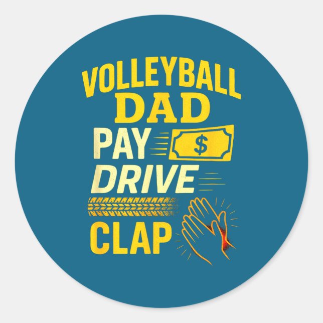 Adesivo Volleyball Dad - Funny Proud Father Player  (Frente)