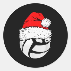 Adesivo Volleyball de Natal Bola Chapéu do Papai Noel Xmas
