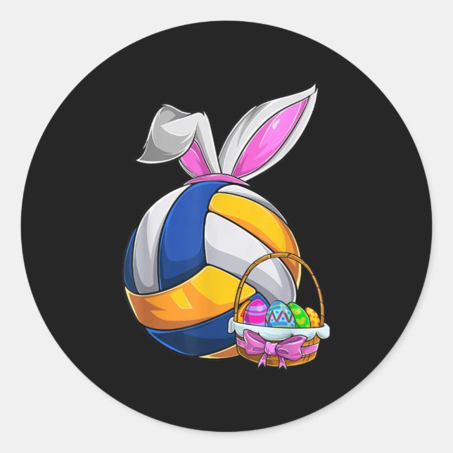 Adesivo Volleyball Easter Bunny Ears Easter Eggs Hunting B (Frente)