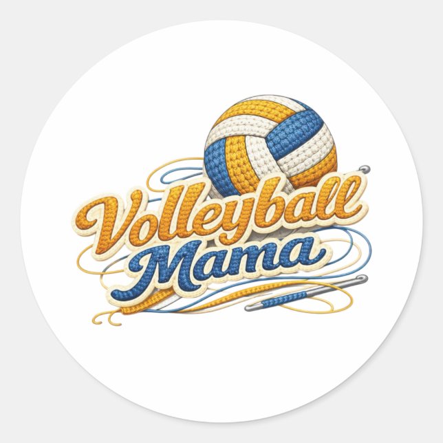 Adesivo Volleyball Mama Sticker (Retro Script) (Frente)