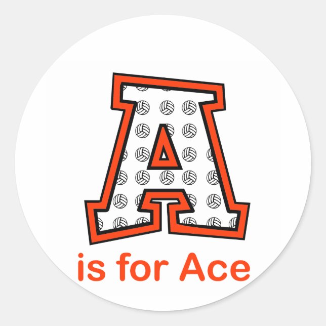 Adesivo VolleyChick A é para Ace (Frente)