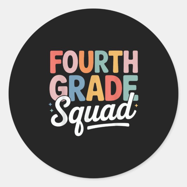 Adesivo Voltar à Equipe de Estudantes do 4º Grau (Frente)