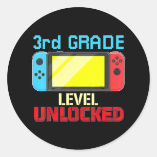 Adesivo Voltar à escola de vídeo Gamer de nível 3