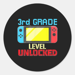 Adesivo Voltar à escola de vídeo Gamer de nível 3