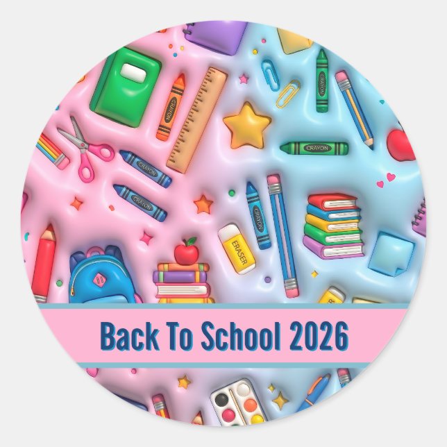 Adesivo Voltar à Escola Personalizado 2026 (Frente)