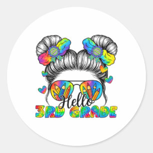 Adesivo Voltar à Escola Tie Dye Olá 3ª Série Coque Desarru