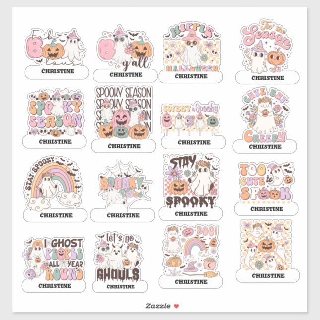 Adesivo Voltar ao Assordio de Halloween dos Stickers (Folha)