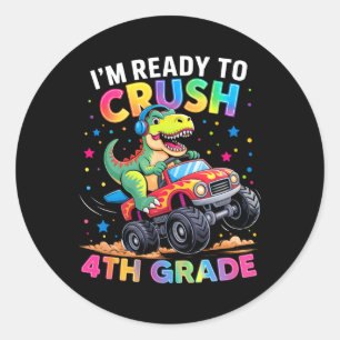 Adesivo Voltar às Aulas Meninos Dinossauro Estou Pronto Pa