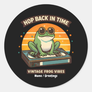 Adesivo Volte no Tempo Sapo Vintage Ilustração Retro