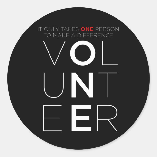 Adesivo Voluntário faz diferença em voluntário (Frente)