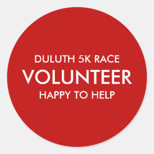 Adesivo Voluntário Vermelho Personalizado