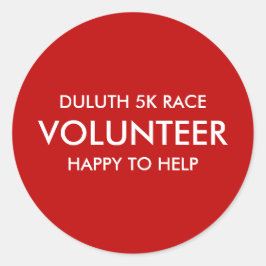 Adesivo Voluntário Vermelho Personalizado