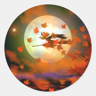 Adesivo Voo da Bruxa de Halloween