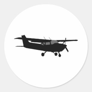 Adesivo Vôo preto clássico da silhueta de Cessna dos
