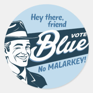 Adesivo Votação Azul Cara com funny retroativa