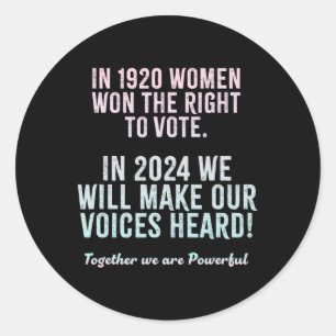 Adesivo Votação das eleições de 2024 para as mulheres sufr