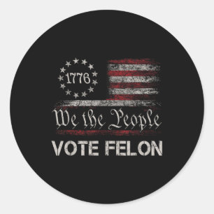 Adesivo Votação Felon Trump 2024 45 E 47 Votação Engraçada