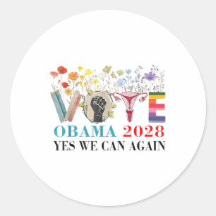 Adesivo Votação Floral Obama 2028 Vamos Corrigir Este Pres