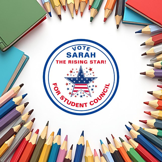 Adesivo Votação para presidente da classe: estrela ascensã (Criador carregado)