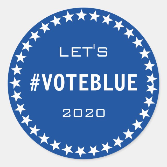 Adesivo Votar Blue American Flag Theme Custom (Frente)
