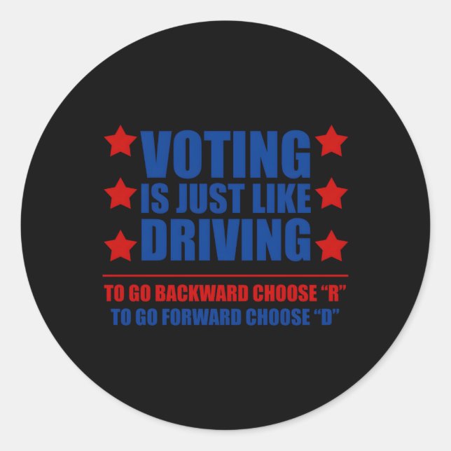 Adesivo Votar É Como Fazer Uma Volta Para O Fundo Escolher (Frente)