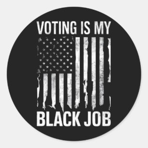 Adesivo Votar É Meu Trabalho Negro Bandeira dos EUA Vintag