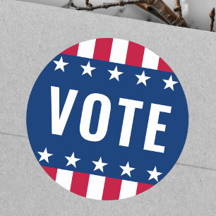 Adesivo Votar estrelas e faixas das eleições políticas