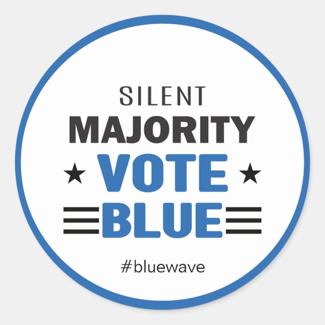 Adesivo Votar Mensagem da Campanha Eleitoral Política Azul (Frente)