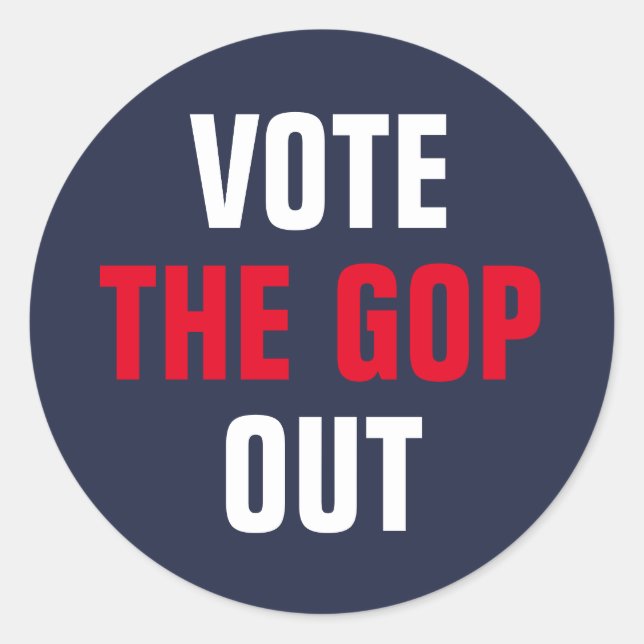 Adesivo Votar o GOP Out Red White Blue (Frente)