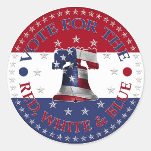 Adesivo Votar para o Red, White e Blue Liberty Bell
