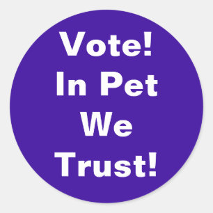 Adesivo Votar Pet Nós Confiamos