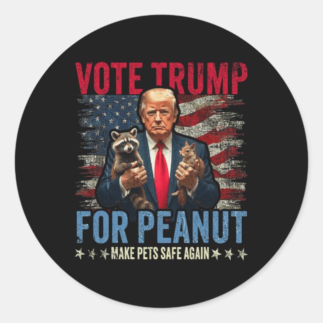 Adesivo Votar Trump Para O Peanut O Esquilo Torna Os Anima (Frente)