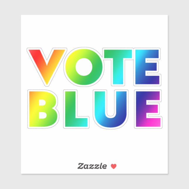 Adesivo "Vote Blue" orgulho lgbtq lgbt cores arco-íris (Folha)