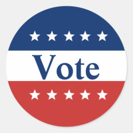 Adesivo Vote branco Vermelho e Azul com Estrelas Patriótic